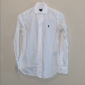 Polo button down shirt white size 2